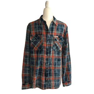 Men's True Religion Plaid Long Sleeve Button Up Shirt Size Medium